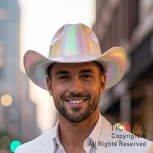 SOMBRERO COWBOY TORNASOLADO BLANCO x 1